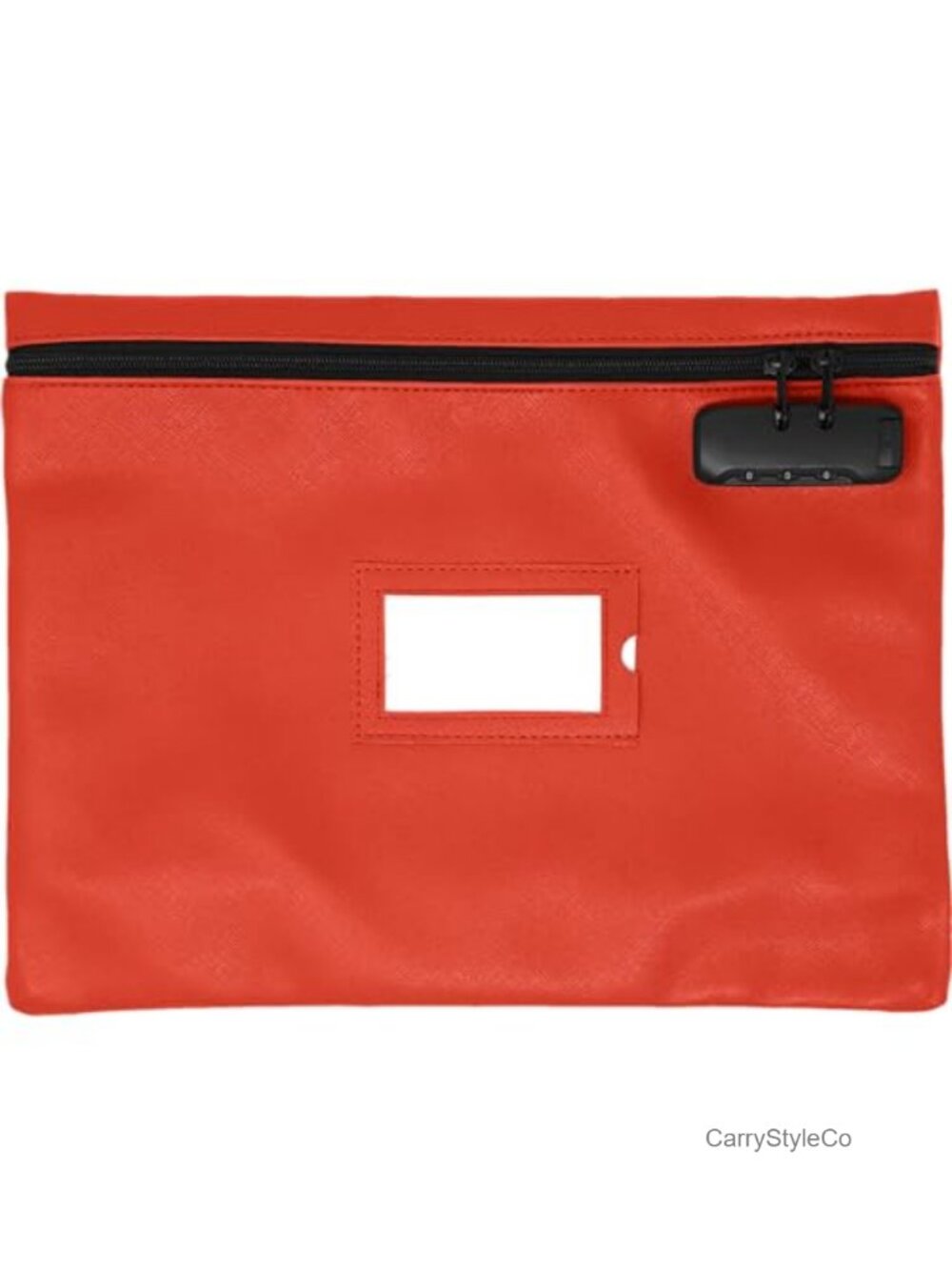 Notary Bag with Lock PU Leather Document Organizer Zipper Case